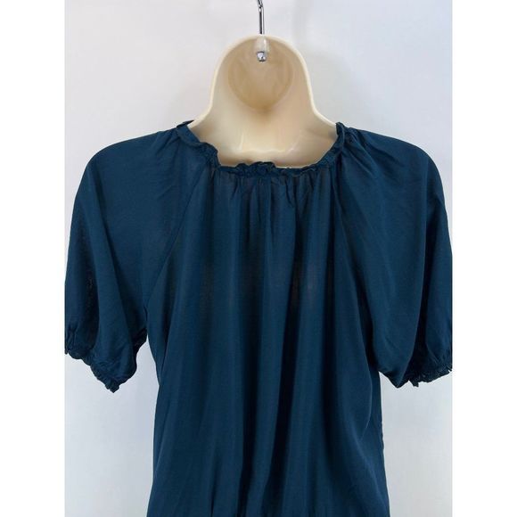 Anthropologie Hazel Womens Sz XS Green Button Up Tie Blouse - Picture 4 of 6